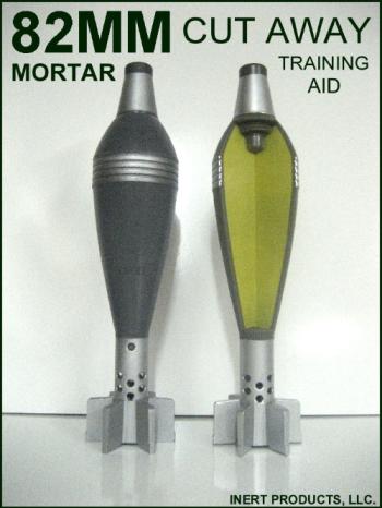 Inert, 82mm HE Mortar Round Cut-Away Training Aid - Click Image to Close