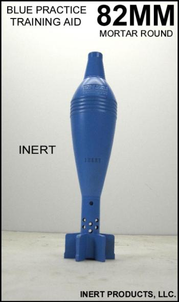 Inert, 82MM Mortar Round, Blue Pratice Training Aid - Click Image to Close