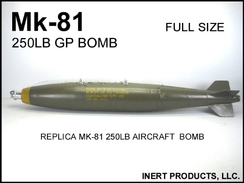 Inert, Replica Mk-81 250LB GP Bomb - Click Image to Close