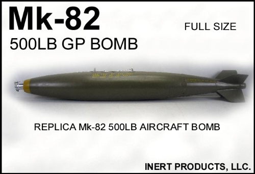 Inert, Replica Mk-82 500LB GP Bomb - Click Image to Close