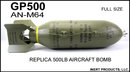Inert, Replica AN-M64 500 LB GP Bomb - Click Image to Close