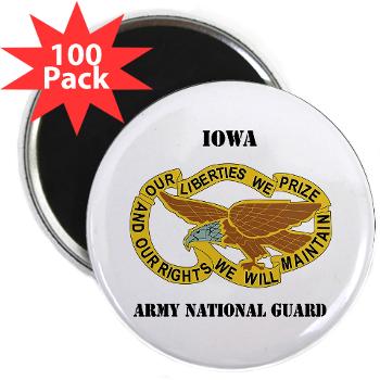IowaARNG - M01 - 01 - DUI - IOWA Army National Guard with Text - 2.25" Magnet (100 pack) - Click Image to Close