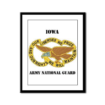 IowaARNG - M01 - 02 - DUI - IOWA Army National Guard with Text - Framed Panel Print - Click Image to Close