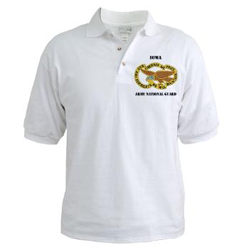 IowaARNG - A01 - 04 - DUI - IOWA Army National Guard with Text - Golf Shirt