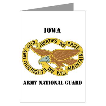 IowaARNG - M01 - 02 - DUI - IOWA Army National Guard with Text - Greeting Cards (Pk of 10)