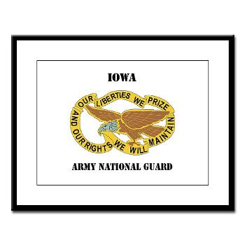 IowaARNG - M01 - 02 - DUI - IOWA Army National Guard with Text - Large Framed Print
