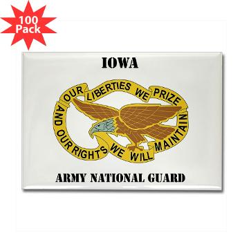 IowaARNG - M01 - 01 - DUI - IOWA Army National Guard with Text - Rectangle Magnet (100 pack) - Click Image to Close
