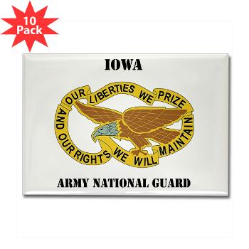 IowaARNG - M01 - 01 - DUI - IOWA Army National Guard with Text - Rectangle Magnet (10 pack) - Click Image to Close