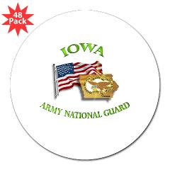 IowaARNG - M01 - 01 - DUI - IOWA Army National Guard WITH FLAG - 3" Lapel Sticker (48 pk)