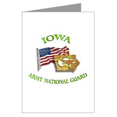 IowaARNG - M01 - 02 - DUI - IOWA Army National Guard WITH FLAG - Greeting Cards (Pk of 10) - Click Image to Close
