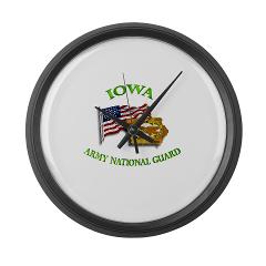 IowaARNG - M01 - 03 - DUI - IOWA Army National Guard WITH FLAG - Large Wall Clock - Click Image to Close