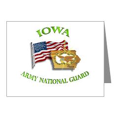 IowaARNG - M01 - 02 - DUI - IOWA Army National Guard WITH FLAG - Note Cards (Pk of 20)