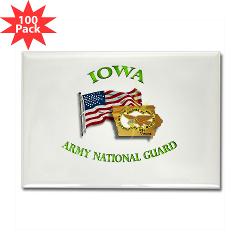 IowaARNG - M01 - 01 - DUI - IOWA Army National Guard WITH FLAG - Rectangle Magnet (100 pack)