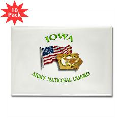 IowaARNG - M01 - 01 - DUI - IOWA Army National Guard WITH FLAG - Rectangle Magnet (10 pack)