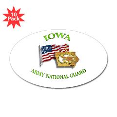 IowaARNG - M01 - 01 - DUI - IOWA Army National Guard WITH FLAG - Sticker (Oval 10 pk)
