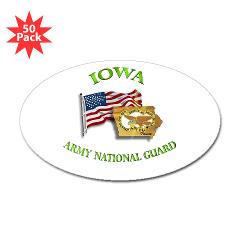 IowaARNG - M01 - 01 - DUI - IOWA Army National Guard WITH FLAG - Sticker (Oval 50 pk)
