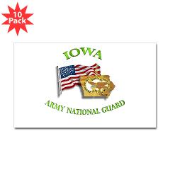 IowaARNG - M01 - 01 - DUI - IOWA Army National Guard WITH FLAG - Sticker (Rectangle 10 pk)