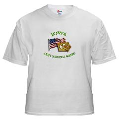 IowaARNG - A01 - 04 - DUI - IOWA Army National Guard WITH FLAG - White T-Shirt