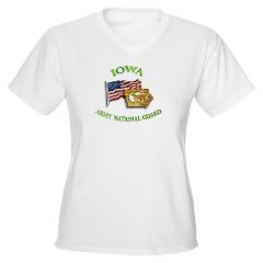 IowaARNG - A01 - 04 - DUI - IOWA Army National Guard WITH FLAG - Women's V-Neck T-Shirt