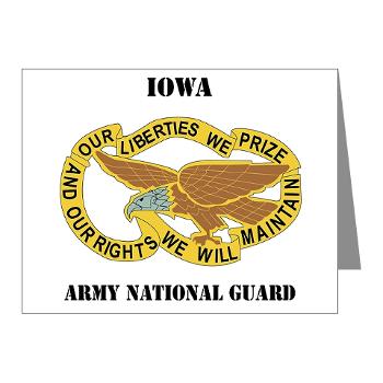 IowaARNG - M01 - 02 - DUI - IOWA Army National Guard with Text - Note Cards (Pk of 20)
