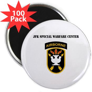 JFKSWC - M01 - 01 - SSI - JFK Special Warfare Center with Text - 2.25" Magnet (100 pack) - Click Image to Close