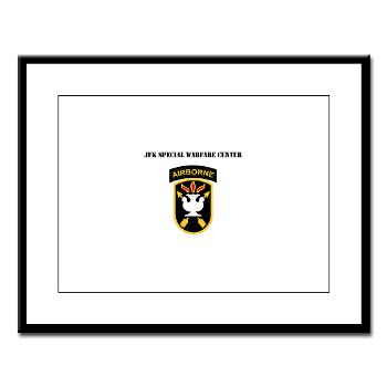 JFKSWC - M01 - 02 - SSI - JFK Special Warfare Center with Text - Large Framed Print - Click Image to Close
