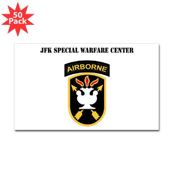 JFKSWC - M01 - 01 - SSI - JFK Special Warfare Center with Text - Sticker (Rectangle 50 pk) - Click Image to Close