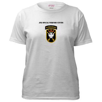 JFKSWC - A01 - 04 - SSI - JFK Special Warfare Center with Text - Women's T-Shirt