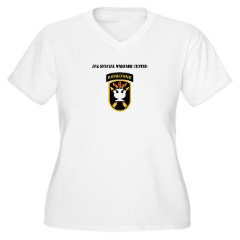JFKSWC - A01 - 04 - SSI - JFK Special Warfare Center with Text - Women's V-Neck T-Shirt