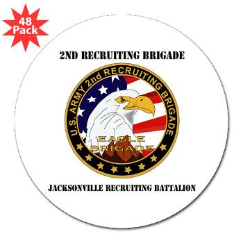 JRB - M01 - 01 - DUI - Jacksonville Recruiting Battalion with Text - 3" Lapel Sticker (48 pk)