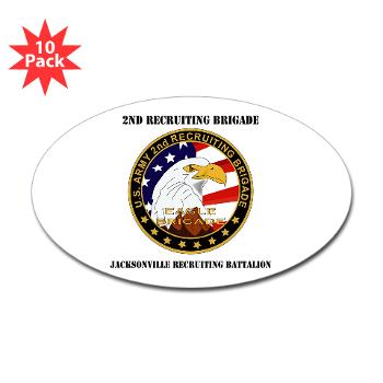 JRB - M01 - 01 - DUI - Jacksonville Recruiting Battalion with Text - Sticker (Oval 10 pk) - Click Image to Close