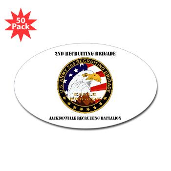 JRB - M01 - 01 - DUI - Jacksonville Recruiting Battalion with Text - Sticker (Oval 50 pk)
