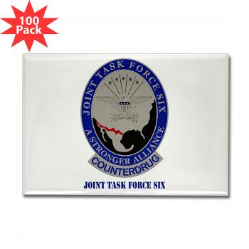 JTFS - M01 - 01 - Joint Task Force Six with Text - Rectangle Magnet (100 pack)