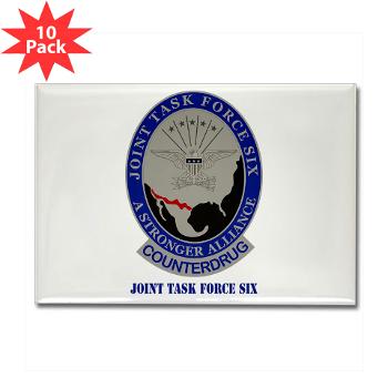 JTFS - M01 - 01 - Joint Task Force Six with Text - Rectangle Magnet (10 pack)