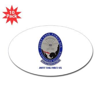 JTFS - M01 - 01 - Joint Task Force Six with Text - Sticker (Oval 10 pk)