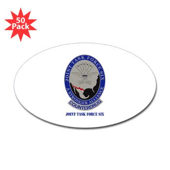 JTFS - M01 - 01 - Joint Task Force Six with Text - Sticker (Oval 50 pk)