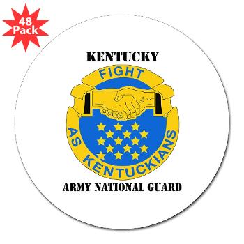 KARNG - M01 - 01 - DUI - Kentucky Army National Guard with text - 3" Lapel Sticker (48 pk) - Click Image to Close