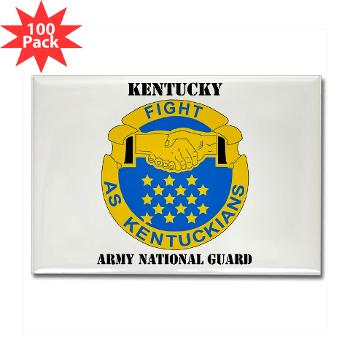 KARNG - M01 - 01 - DUI - Kentucky Army National Guard with text - Rectangle Magnet (100 pack)
