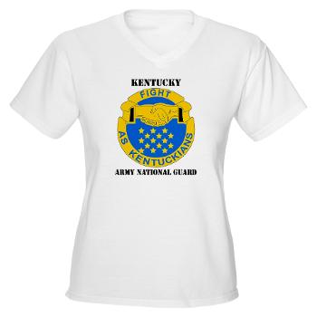 KARNG - A01 - 04 - DUI - Kentucky Army National Guard with text - Women's V-Neck T-Shirt