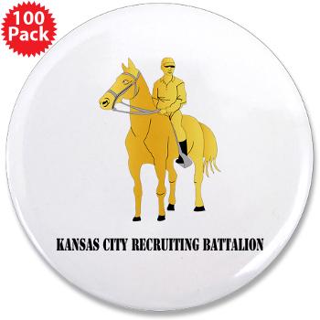KCRB - M01 - 01 - DUI - Kansas City Recruiting Bn with Text 3.5" Button (100 pack) - Click Image to Close