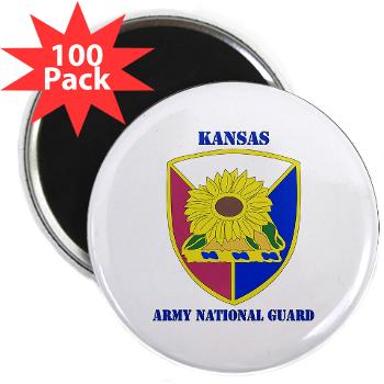 KSARNG - M01 - 01 - DUI - Kansas Army National Guard with Text - 2.25" Magnet (100 pack)