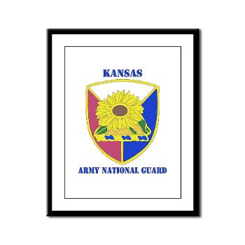 KSARNG - M01 - 02 - DUI - Kansas Army National Guard with Text - Framed Panel Print