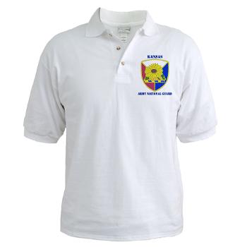 KSARNG - A01 - 04 - DUI - Kansas Army National Guard with Text - Golf Shirt