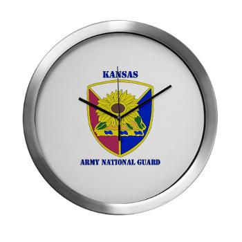 KSARNG - M01 - 03 - DUI - Kansas Army National Guard with Text - Modern Wall Clock