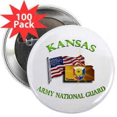 KSARNG - M01 - 01 - DUI - Kansas Army National Guard with Flag 2.25" Button (100 pack)