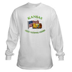 KSARNG - A01 - 03 - DUI - Kansas Army National Guard with Flag Long Sleeve T-Shirt - Click Image to Close