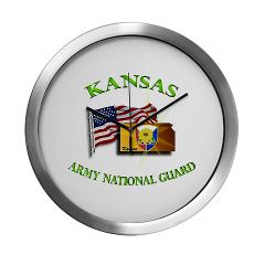 KSARNG - M01 - 03 - DUI - Kansas Army National Guard with Flag Modern Wall Clock - Click Image to Close