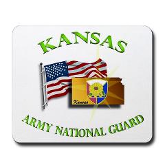 KSARNG - M01 - 03 - DUI - Kansas Army National Guard with Flag Mousepad