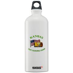 KSARNG - M01 - 03 - DUI - Kansas Army National Guard with Flag Sigg Water Bottle 1.0L