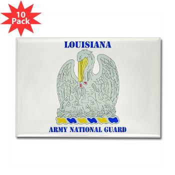 LAARNG - M01 - 01 - DUI - Lousiana Army National Guard with Text - Rectangle Magnet (10 pk)
